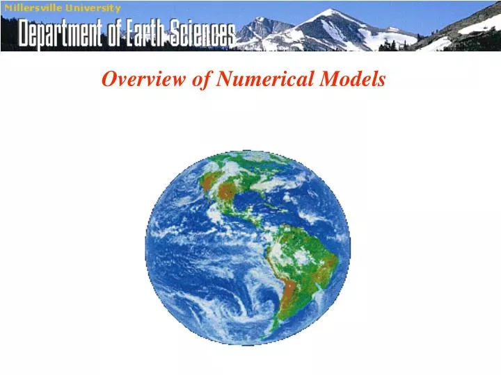 overview of numerical models