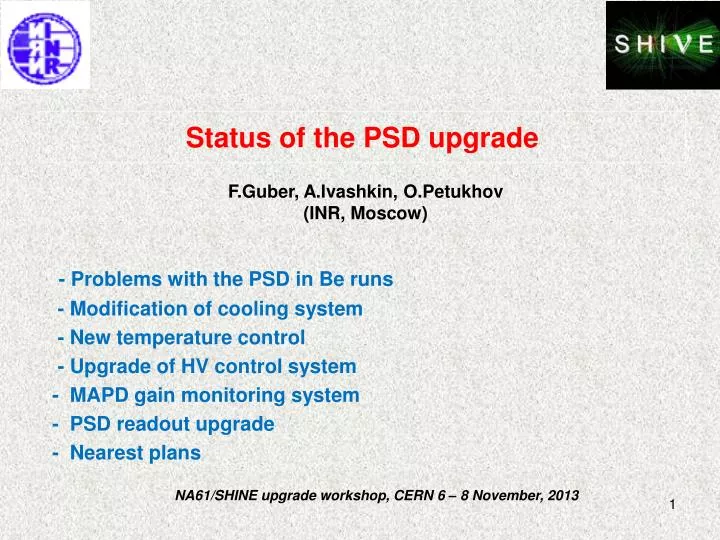 status of the psd upgrade