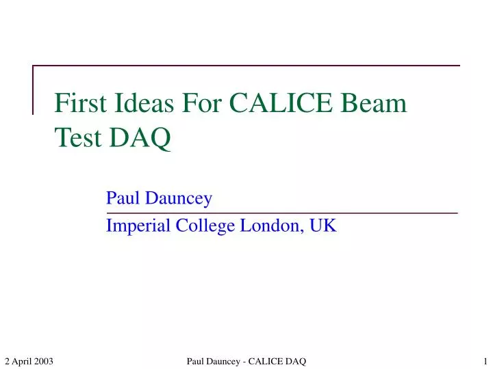 first ideas for calice beam test daq