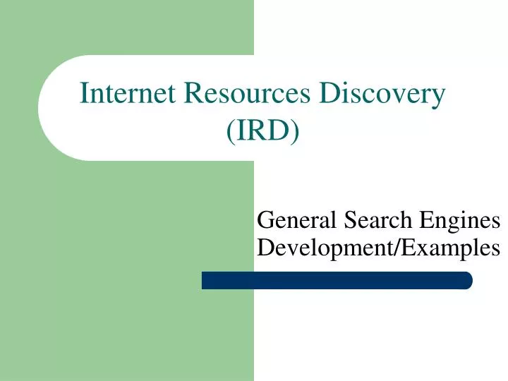 internet resources discovery ird
