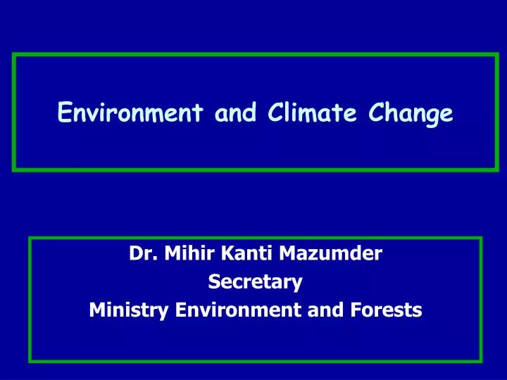 environment and climate change