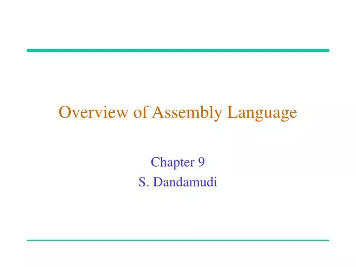 overview of assembly language