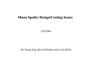 Muon Spoiler Design/Costing Issues