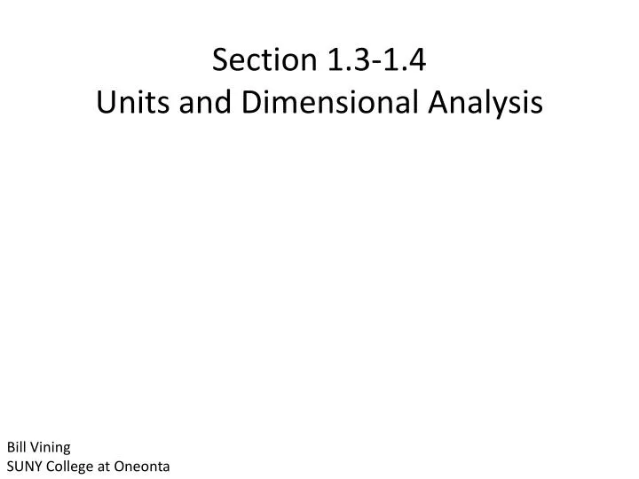 section 1 3 1 4 units and dimensional analysis