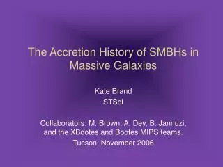 The Accretion History of SMBHs in Massive Galaxies