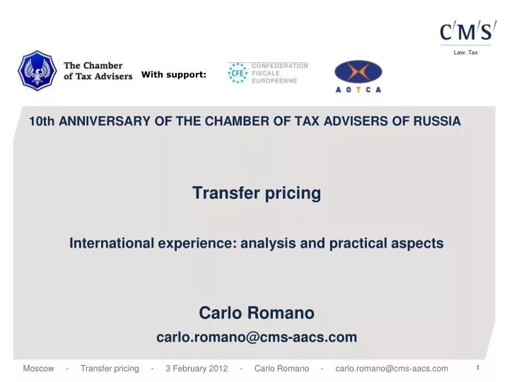 10th anniversary of the chamber of tax advisers of russia