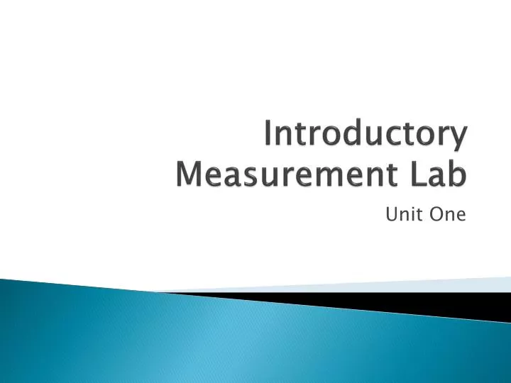 introductory measurement lab