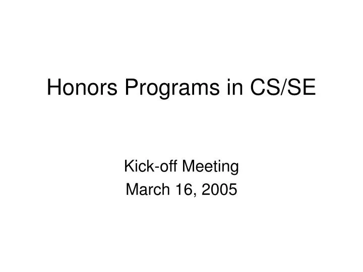 honors programs in cs se