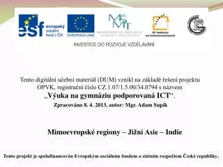 mimoevropsk regiony ji n asie indie