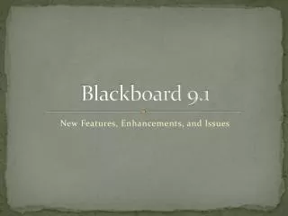 Blackboard 9.1