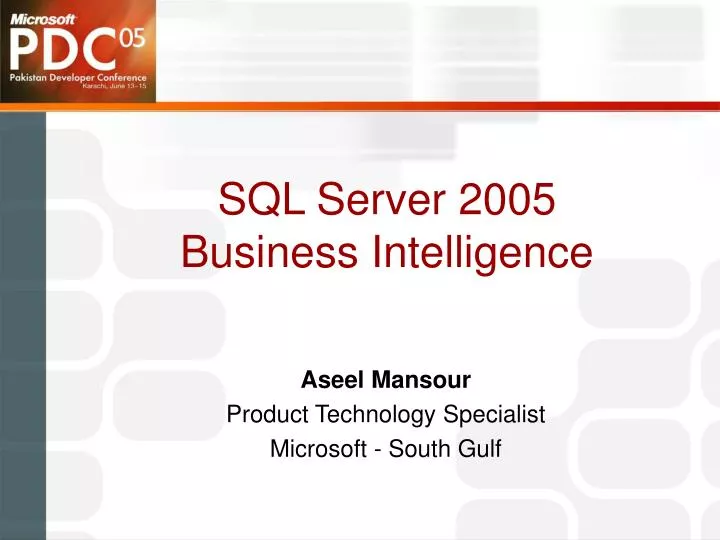 sql server 2005 business intelligence
