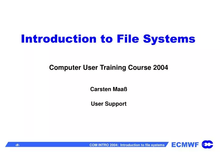 introduction to file systems