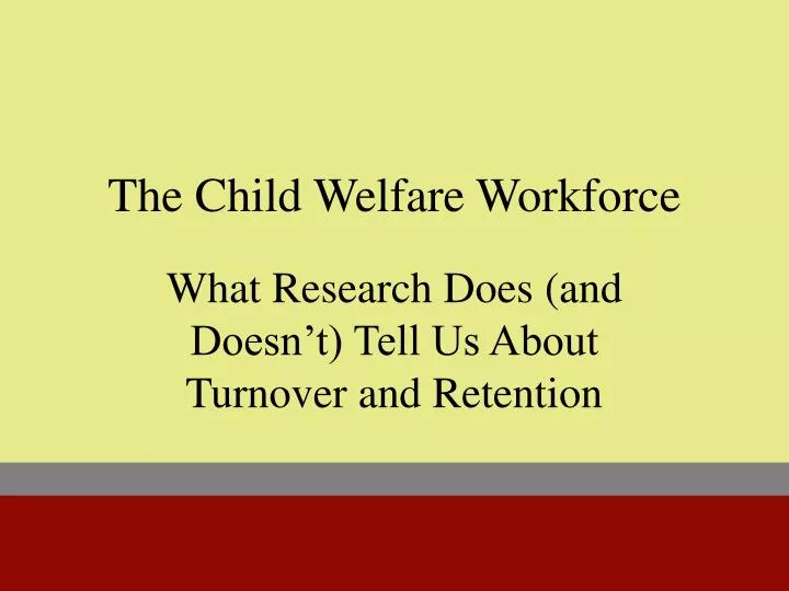 the child welfare workforce