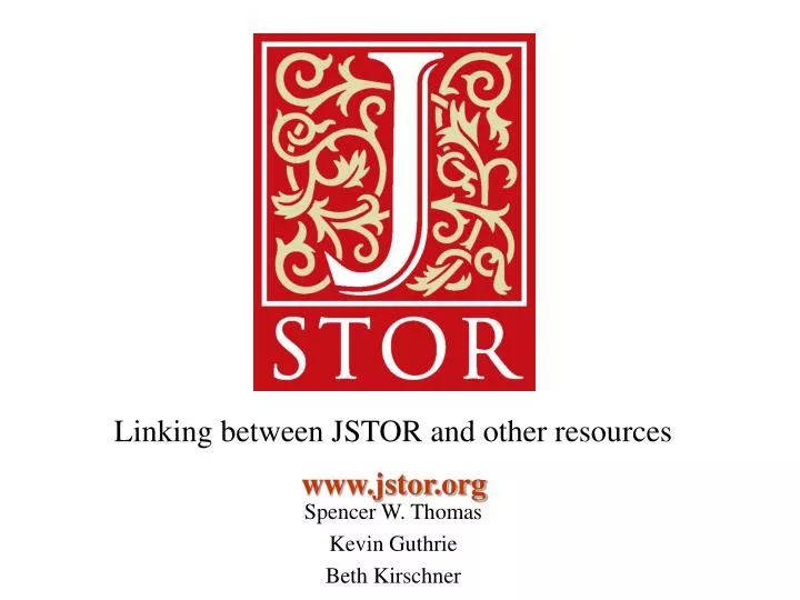linking between jstor and other resources