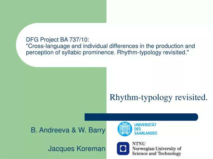 rhythm typology revisited