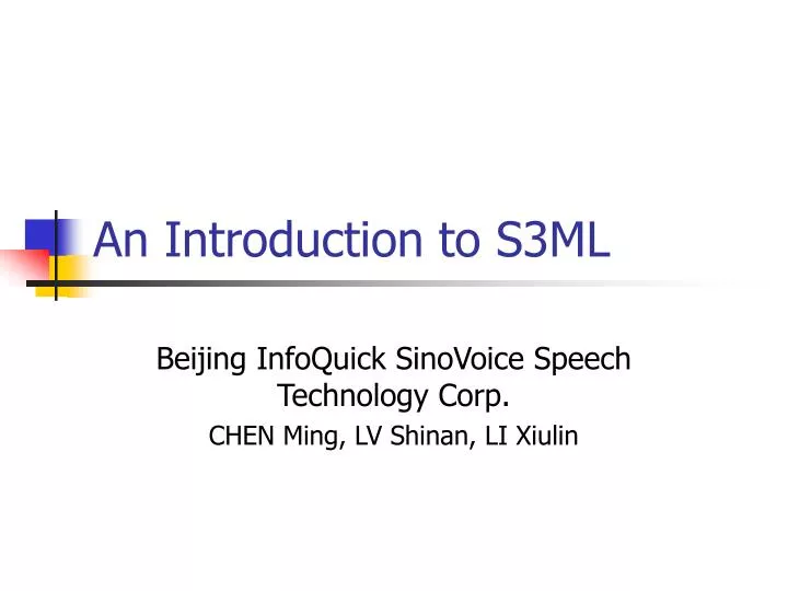 an introduction to s3ml