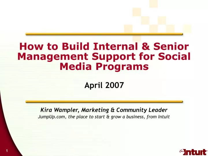how to build internal senior management support for social media programs
