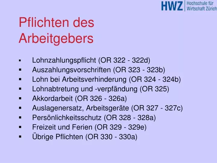 pflichten des arbeitgebers