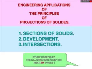 SECTIONS OF SOLIDS. DEVELOPMENT. INTERSECTIONS.