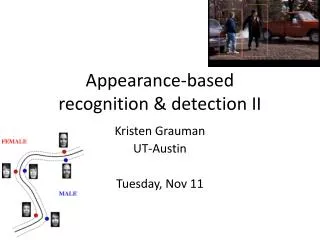 Appearance-based recognition &amp; detection II