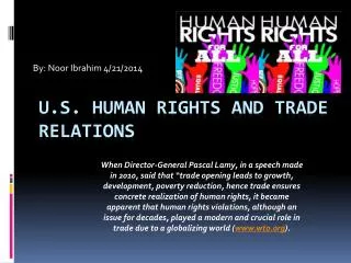 U.S. Human rights and trade relations