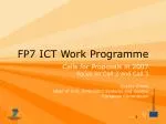 FP7 ICT Work Programme - slide 1