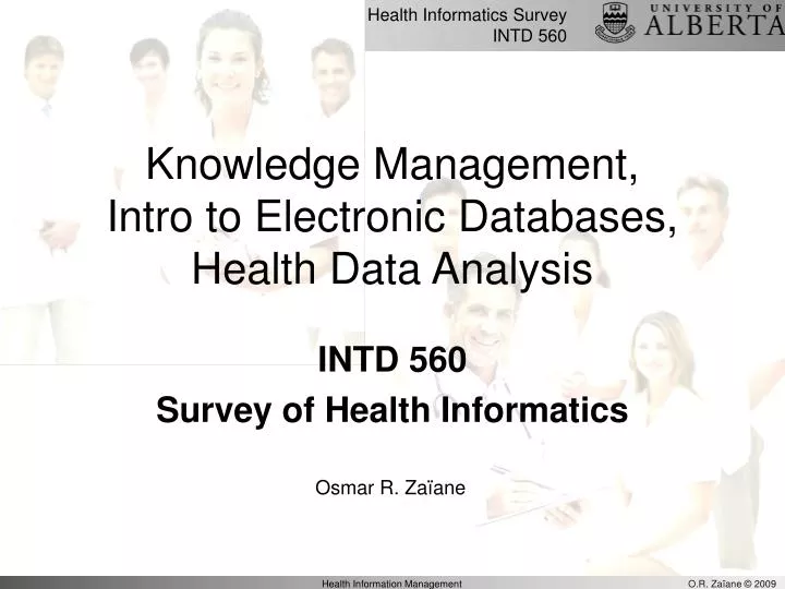knowledge management intro to electronic databases health data analysis