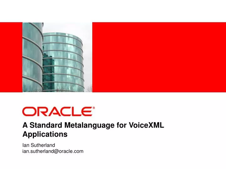 a standard metalanguage for voicexml applications