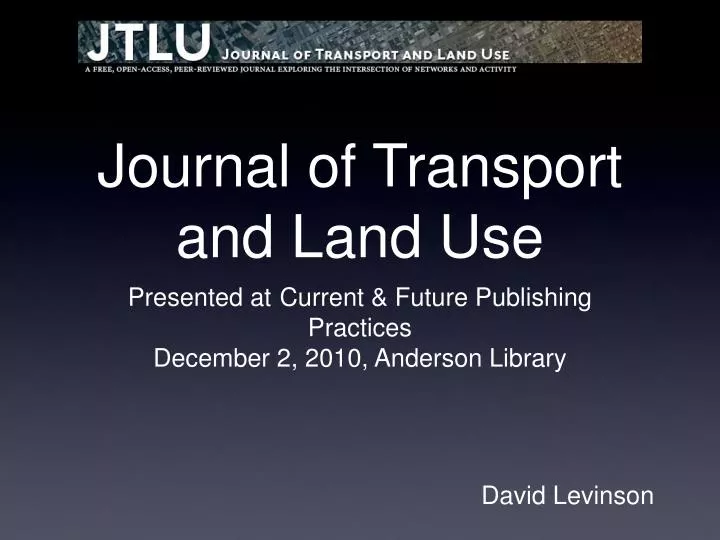 journal of transport and land use