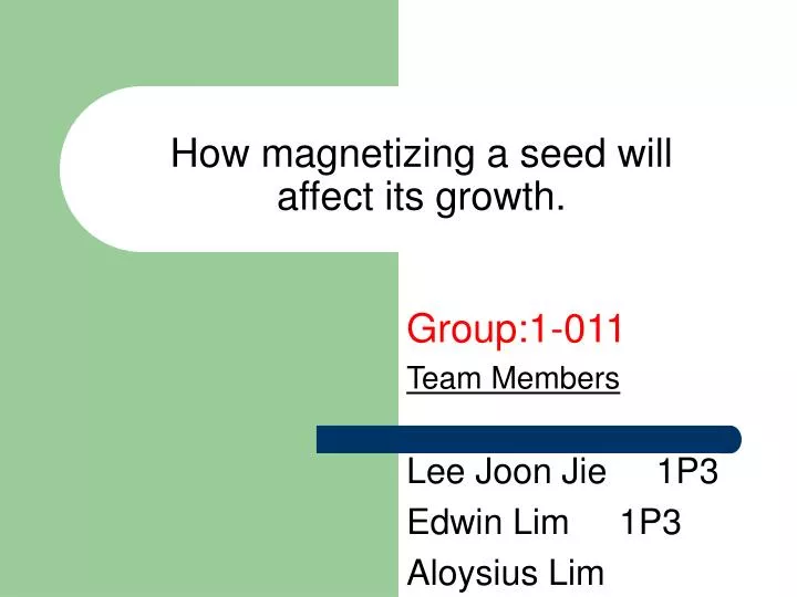 how magnetizing a seed will affect its growth