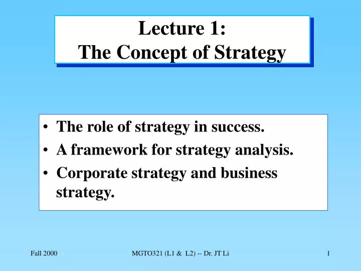 lecture 1 the concept of strategy