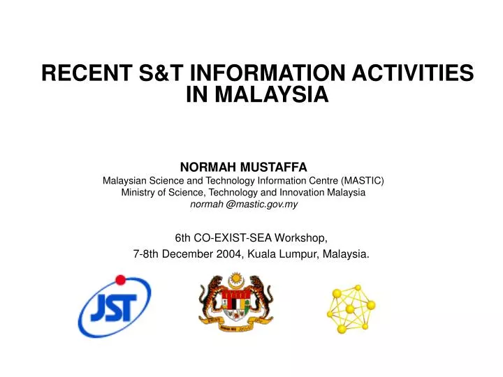 recent s t information activities in malaysia