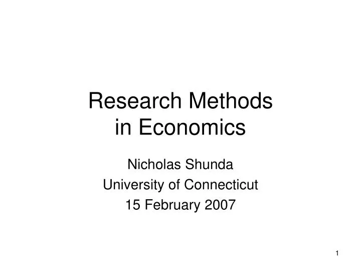 research methods in economics
