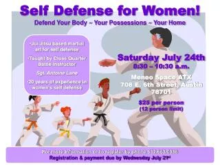 Self Defense for Women! Defend Your Body ~ Your Possessions ~ Your Home