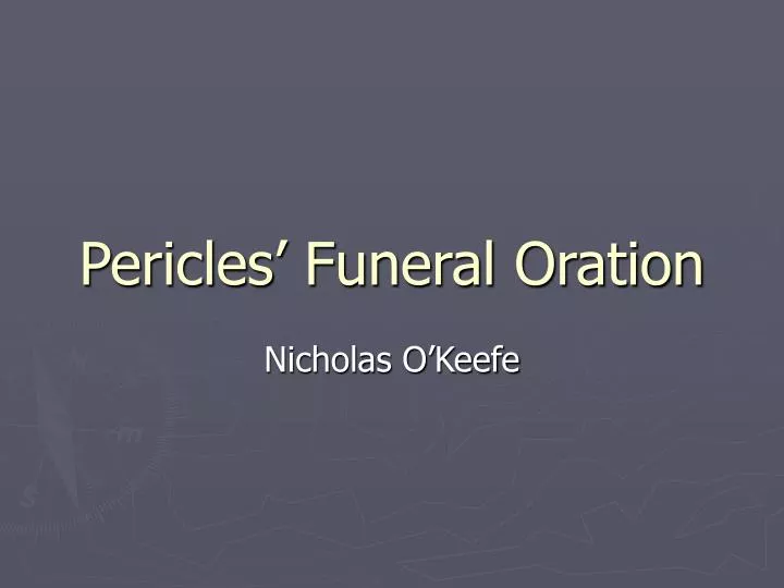 pericles funeral oration