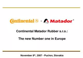 Continental Matador Rubber s.r.o Agenda