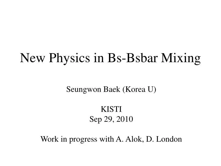 new physics in bs bsbar mixing