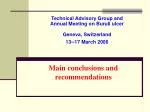 Main conclusions and recommendations - slide 1