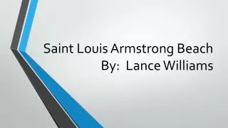 Saint Louis Armstrong Beach By: Lance Williams