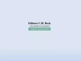 Editura C.H. Beck carte juridic ? ? i economic ?