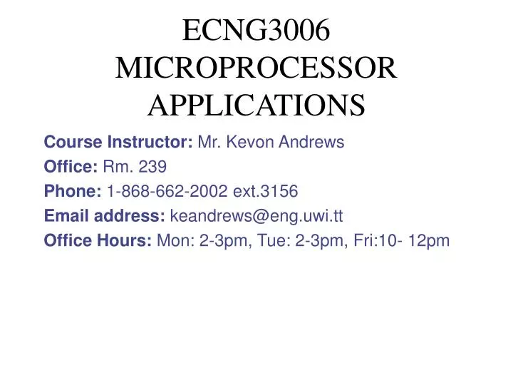 ecng3006 microprocessor applications