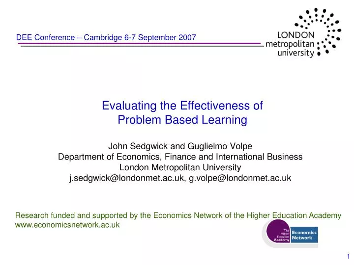evaluating the effectiveness of problem based learning