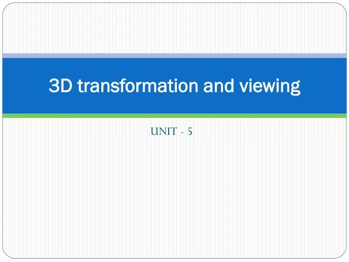 3d transformation and viewing