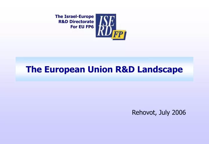the european union r d landscape
