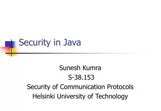 Security in Java