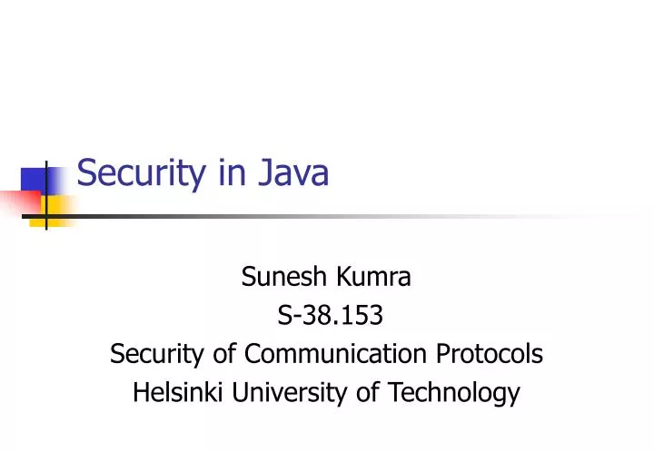 security in java