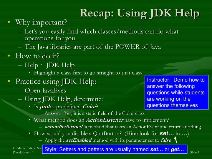 recap using jdk help