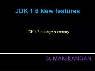 JDK 1.6 change summary