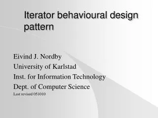 Iterator behavioural design pattern