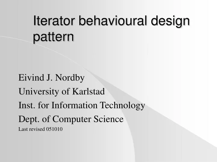 iterator behavioural design pattern